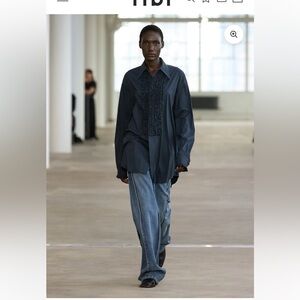 Tibi Light Weight Cotton Nylon Easy Tuxedo Shirt